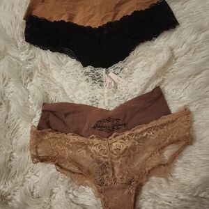 Victoria's Secret Lace Panty Collection - Black, White, Brown, Tan